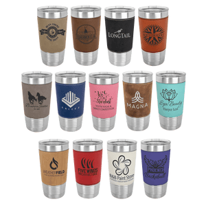 Polar Camel 20 oz. Leatherette Tumbler with Clear Lid