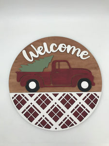 Truck w/ tree - Unfinished Wood Sign Blank