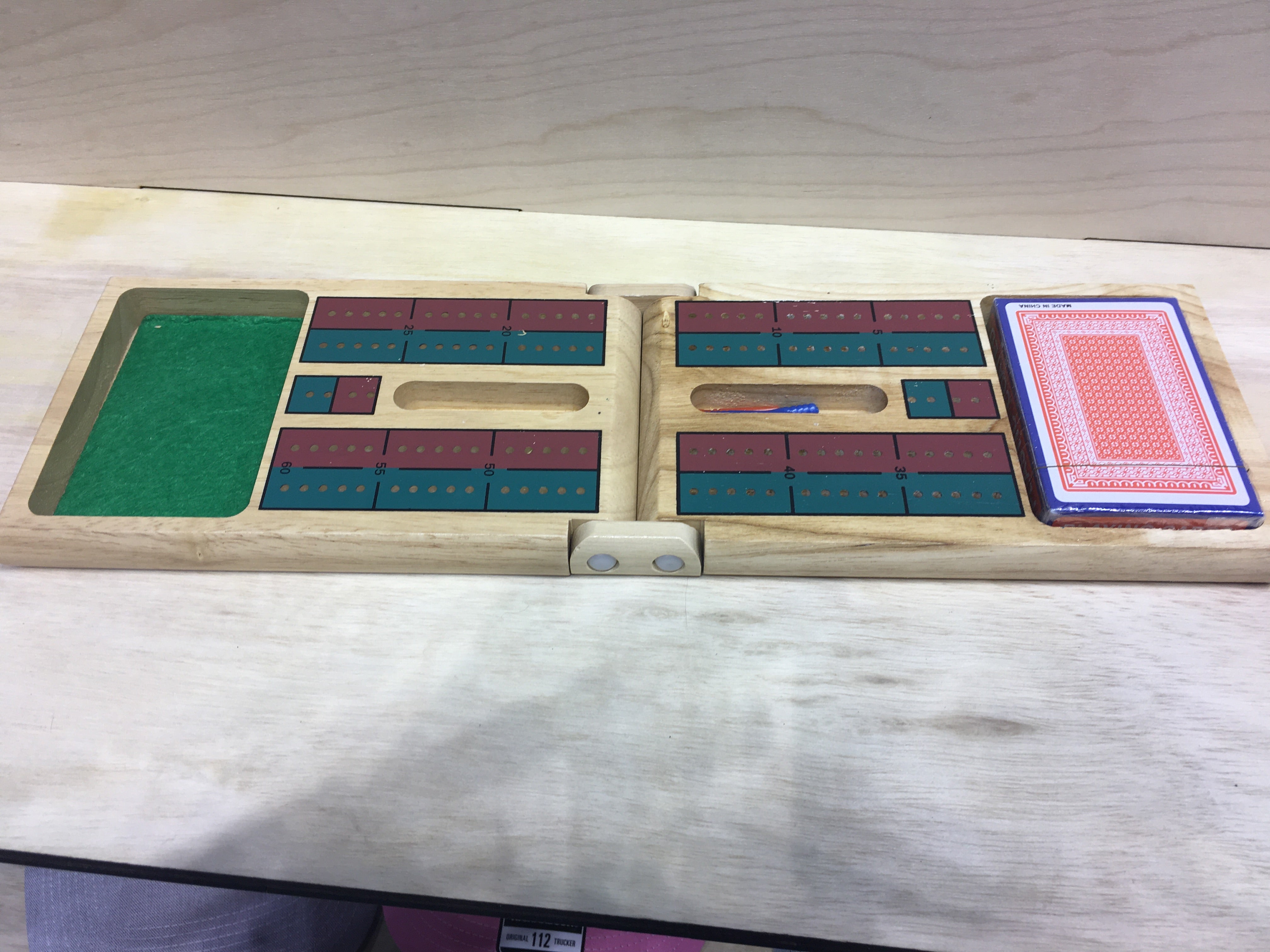 Fold cribbage board