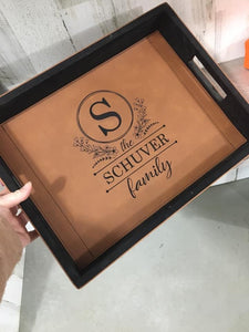 Personalized leather tray