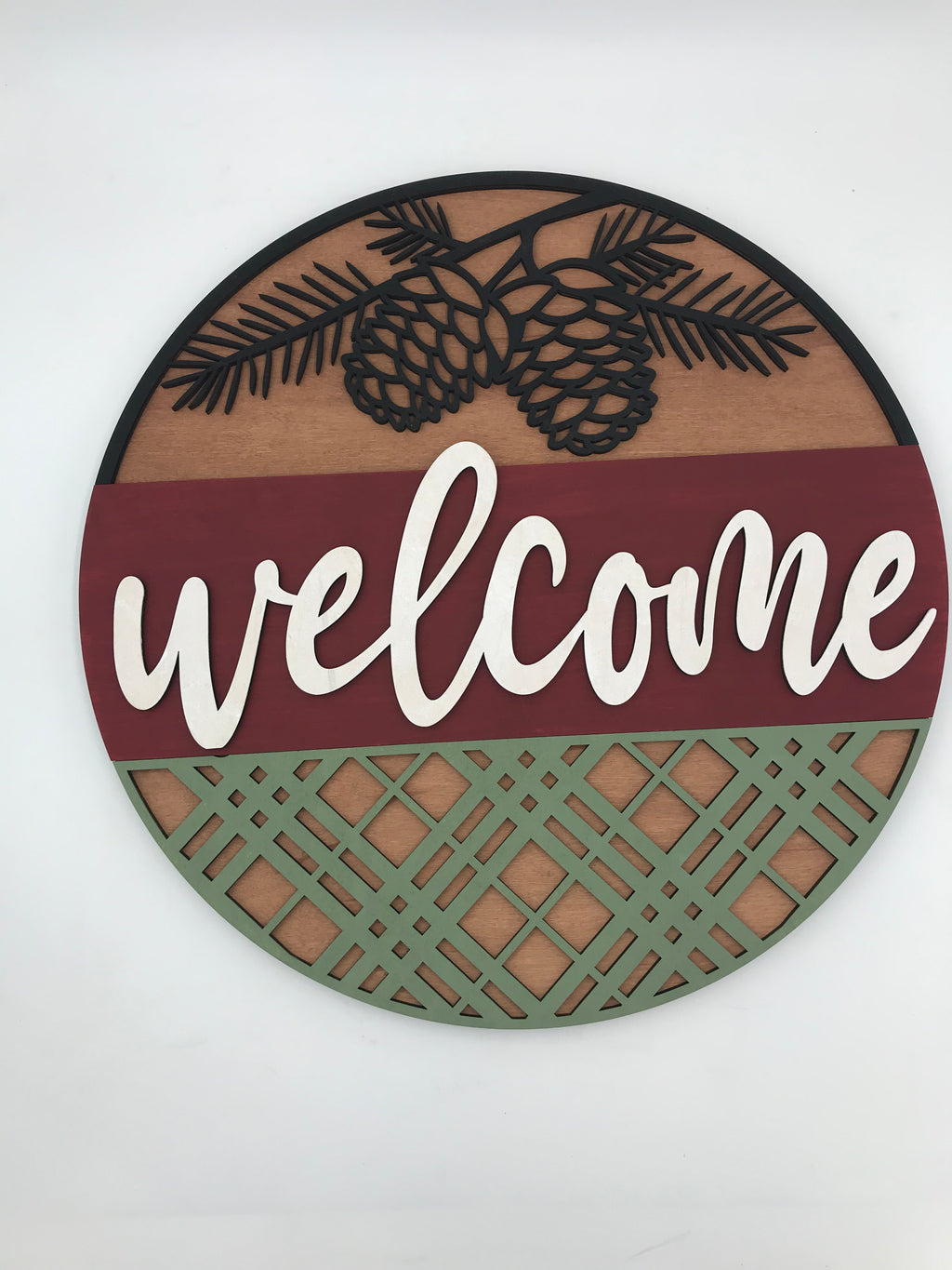 Pinecone welcome - Unfinished Wood Sign Blank